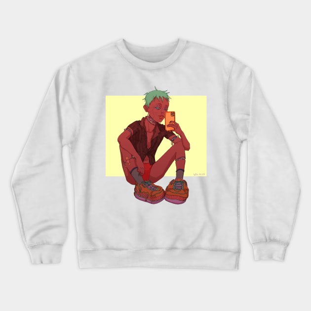 BODYHORRORGIRL Crewneck Sweatshirt by wah.ah.ah